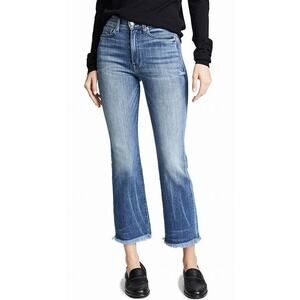 AYR The Bomb Pop Straight Leg Raw Hem High Rise Denim Blue Jeans Size 28S